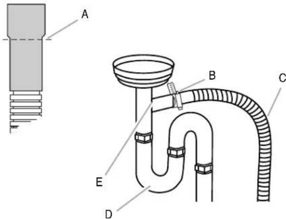 JENN-AIR UDT555SAFP - Connect Drain Hose-No Waste Disposal or Air Gap - 2
