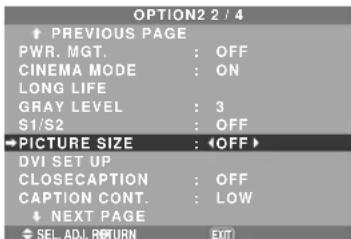 NEC PlasmaSync 42XM4 - Setting the picture size for RGB input signals - 1