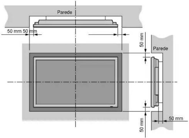 NEC PlasmaSync 42XM4 - Requisitos de ventilação para a montagem da caixa - 1