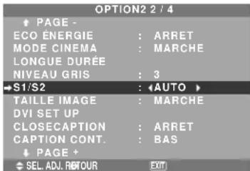 NEC PlasmaSync 42XM4 - Réglage de la taille de l'écran pour une entrée vidéo S1/S2 - 1