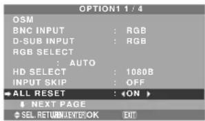 NEC PlasmaSync 42XM4 - Resetting to the default values - 1