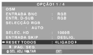 NEC PlasmaSync 42XM4 - Reiniciar para os valores pré-definidos - 1