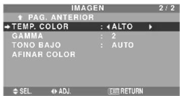 NEC PlasmaSync 42XM4 - Ajuste de la temperatura de color - 1