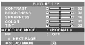 NEC PlasmaSync 42XM4 - Setting the picture mode according to the brightness of the room - 1