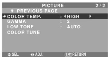 NEC PlasmaSync 42XM4 - Setting the color temperature - 1