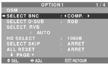 NEC PlasmaSync 42XM4 - Réglage des connecteurs BNC - 1