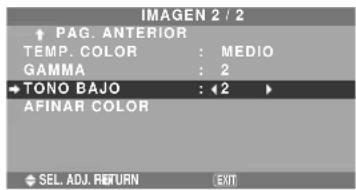 NEC PlasmaSync 42XM4 - Ajustes de tono bajo - 1
