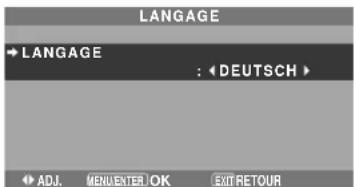 NEC PlasmaSync 42XM4 - Menu des réglages de LANGUAGE Sélection de la langue des menus - 1