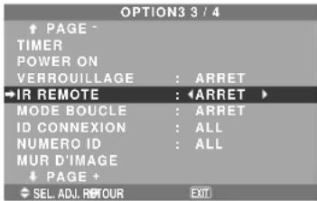 NEC PlasmaSync 42XM4 - Mise en/hors fonction de la transmission des télécommandes par câble - 1