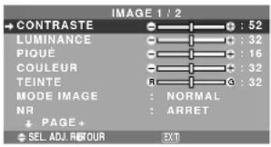 NEC PlasmaSync 42XM4 - Menu de réglage de l'image réglage de l'image - 1