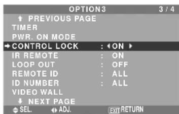 NEC PlasmaSync 42XM4 - Enabling/disabling the front panel controls - 1
