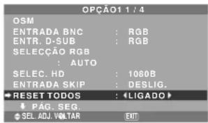 NEC PlasmaSync 50XM5 - Reiniciar para os valores pré-definidos - 1