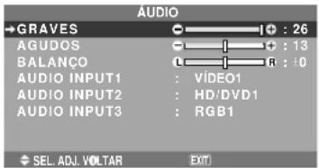NEC PlasmaSync 50XM5 - Ajustar os agudos, graves e o balanço direito/esquerdo da seleção de entrada de áudio - 1