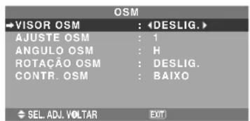 NEC PlasmaSync 50XM5 - Menu de definições Opção1 Configurar o menu na tela - 1
