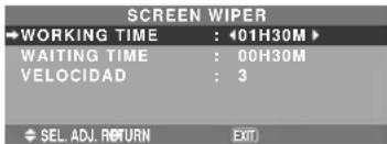 NEC PlasmaSync 50XM5 - Ajuste del tiempo para SCREEN WIPER - 1
