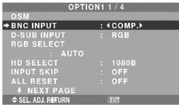 NEC PlasmaSync 50XM5 - Setting the BNC input connector type - 1
