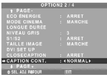 NEC PlasmaSync 50XM5 - Réglage du contraste de closecaption - 1