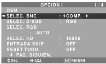 NEC PlasmaSync 50XM5 - Ajuste de los conectores BNC - 1