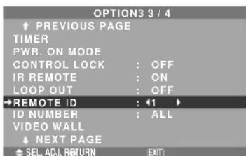 NEC PlasmaSync 50XM5 - REMOTE ID setting - 1