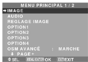 NEC PlasmaSync 50XM5 - Mode menu avancé - 1