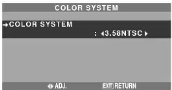NEC PlasmaSync 50XM5 - Color System Settings Menu Setting the video signal format - 1