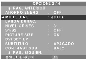 NEC PlasmaSync 50XM5 - Ajuste de la imagen según la película - 1