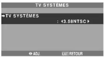 NEC PlasmaSync 50XM5 - Menu des réglages de TV systèmes sélection du format du signal vidéo - 1