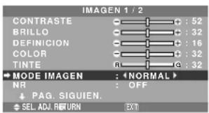 NEC PlasmaSync 61XM4 - Ajuste del modo de imagen según sea el brillo de la habitación - 1