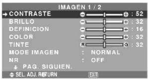 NEC PlasmaSync 61XM4 - Menú de ajustes de la imagen Ajuste de la imagen - 1
