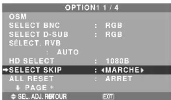 NEC PlasmaSync 61XM4 - Réglage de SELECT SKIP - 1