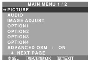 NEC PlasmaSync 61XM4 - ■ Advanced menu mode - 1