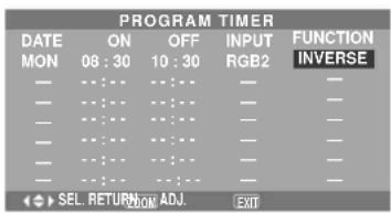 NEC PlasmaSync 61XM4 - PROGRAM TIMER - 1