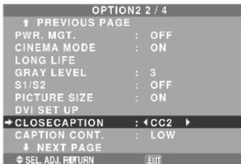NEC PlasmaSync 61XM4 - Setting CloseCaption - 1
