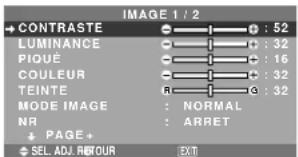 NEC PlasmaSync 61XM4 - Menu de réglage de l'image réglage de l'image - 1