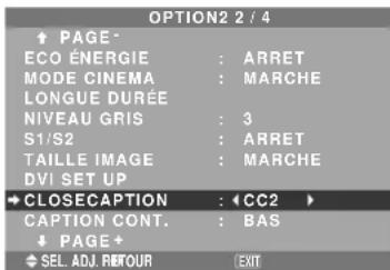 NEC PlasmaSync 61XM4 - Réglage de closecaption - 1
