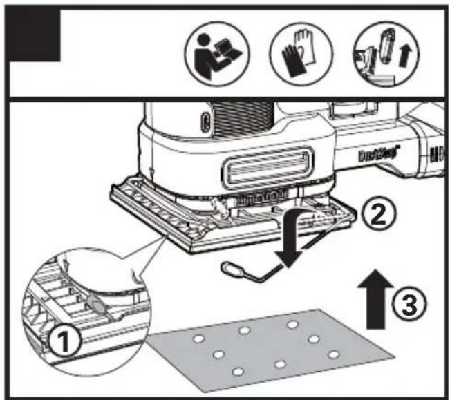 Diagram illustrating the assembly process of a printer with labeled steps and components, including hand gestures and tool icons.