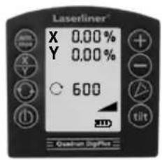 Lasertiner X 0.00 % Y 0.00 % 600 ZTD Quatern Digital