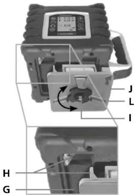 Laserliner Quadrum DigiPlus 410 S - Einsetzen und Entnahme der Batterien/Akkus und Laden des Akkus - 2