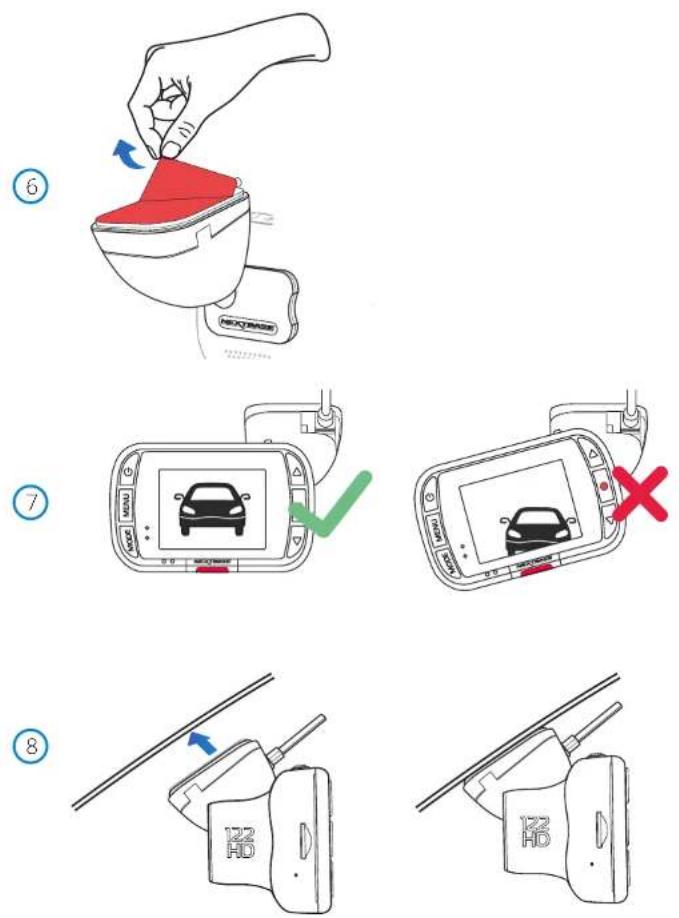 NEXT BASE 122HD - Fixer le support à la caméra dash cam - 2