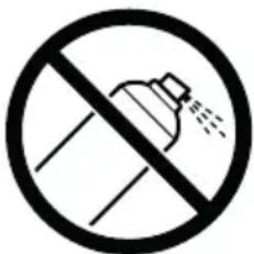 Prohibition sign for a showerhead crossed out, indicating no spray or showering