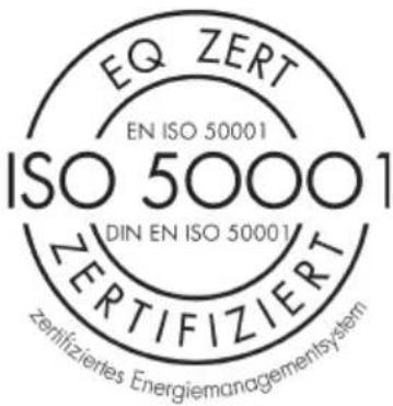 EQ ZERT EN ISO 50001 ISO 50001 DIN EN ISO 50001 ZERTIFIZIERT Zertifiziertes Energiemanagementsystem