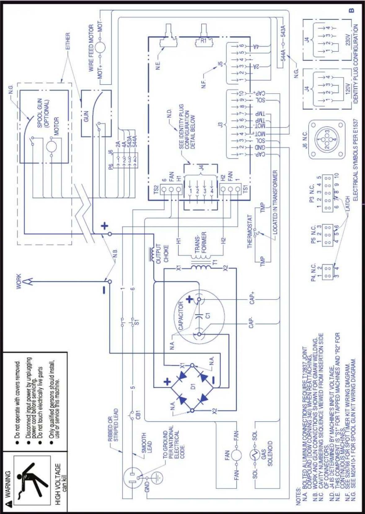 LINCOLN ELECTRIC EASY MIG 180 - CAUTION - 2