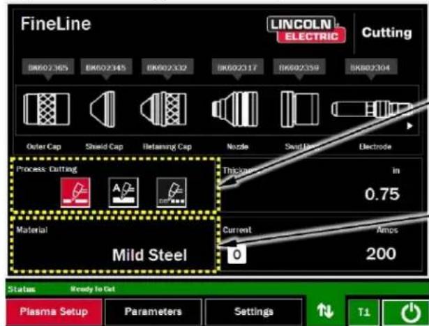 LINCOLN ELECTRIC Fineline Arc Start Console - Configurer la configuration du plasma - 1