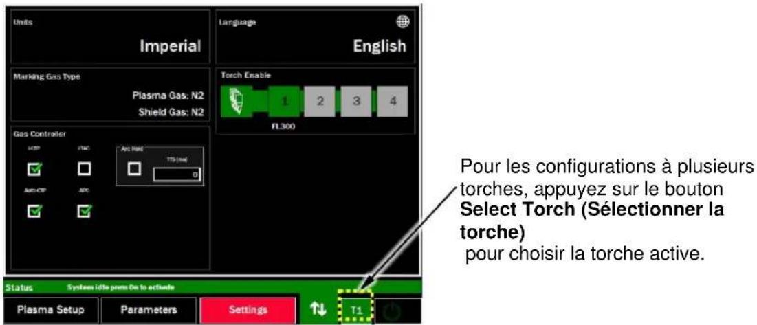 LINCOLN ELECTRIC Fineline Arc Start Console - Paramètres > activation de la torche - 1