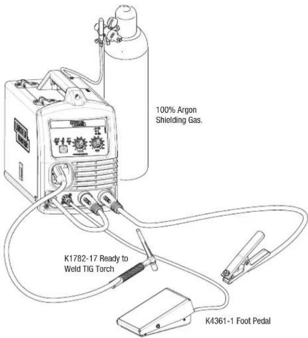 LINCOLN ELECTRIC 180i MP Multiprocess Wire Feeder Welder - Procedure for TIG welding with a Foot Pedal - 1