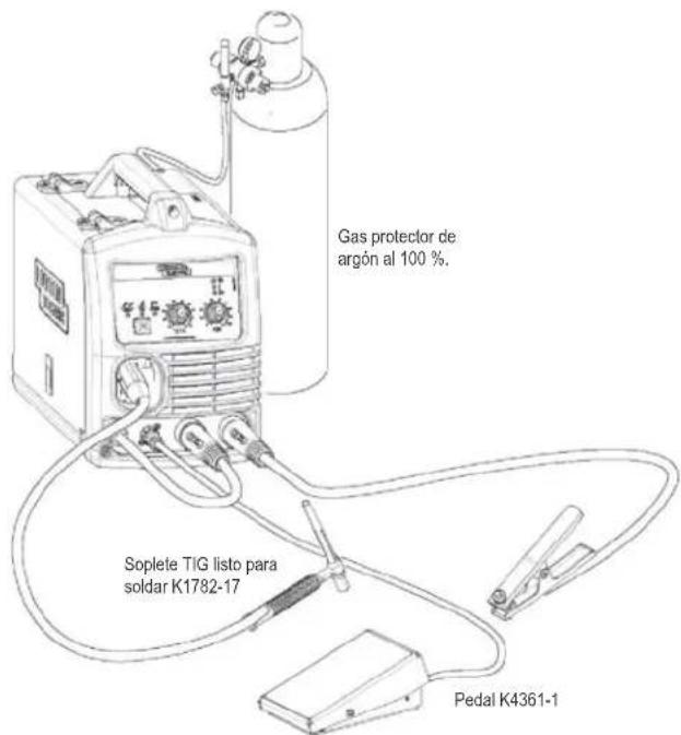 LINCOLN ELECTRIC 180i MP Multiprocess Wire Feeder Welder - Procedimiento para la soldadura TIG con pedal - 1