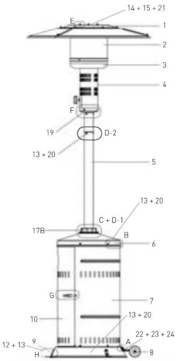 Hendi Lounge Heater 272411 - Tartozék szerelési anyagok: - 1