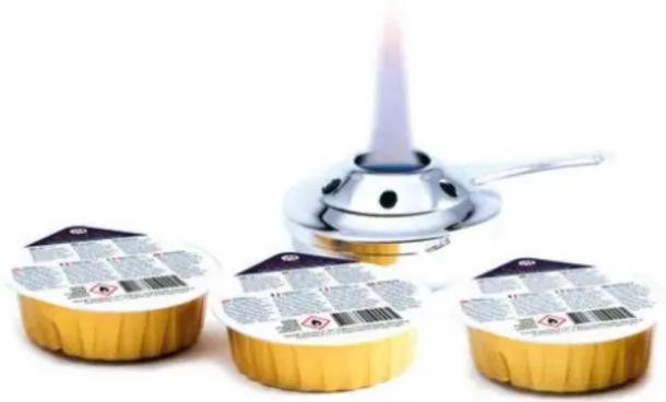Hendi 190036 - Pâte combustible dans boîtes jetables - 3 pièces - 1