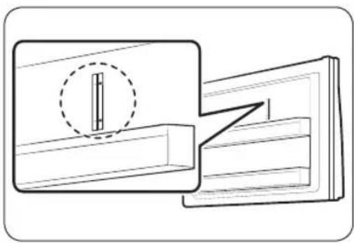 Diagram showing a mechanical assembly with a magnified inset of a cylindrical component (no text or symbols)