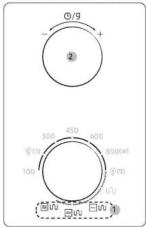 ②/9 - + ② 300 450 600 ⑤(0) 800(W) 100 ⑤(9) U ①